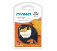 Original Dymo 18769 Black On White 12mm Iron-On Plastic Labelling Tape (S0718850