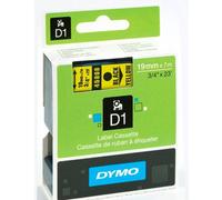 Original Dymo 45808 Black on Yellow 19mm x 7m D1 Label Cartridge (S0720880)