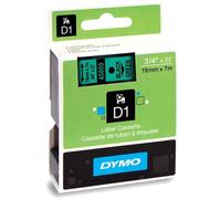 Original Dymo 45809 Black on Green 19mm x 7m D1 Label Cartridge (S0720890)