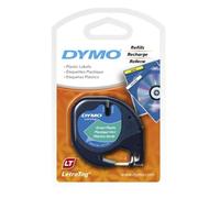 Dymo Letratag Tape 12MM Black on Green Plastic 91204