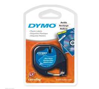 Dymo LT S0721650 / 91205 Authentic Label Tape Self Adhesive Black Print on Blue 12 mm x 4 m
