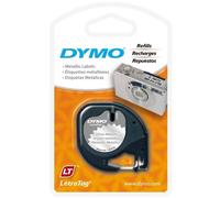 Original Dymo 91208 LetraTag 12mm Silver Metallic Labelling Tape (S0721730)