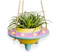 Original Earthlings Hanging Plant Pot - 3.6 Inch Plastic UFO Planter with Drainage Hole - Unique Cactus & Succulent Plant Pot - Cute, Small Hanging Plant Pots - Cute Plant Gifts for Plant Lovers