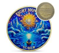 Original Eight Month Sobriety Coin - Recovery 8 Month View AA Coins - Na Ha AA Chips and Medallions - 1-10 Prime Sobriety Chip Alcoholics Anonymous Gifts for Men Women