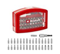 Original Einhell 32-Piece bit Box (30x 25 mm CRV bits, 60 mm Quick-Change bit Holder, Socket Adapter, Storage Box with Belt Clip, Transparent lid)