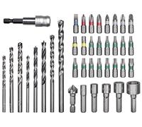 Original Einhell 39-Piece Bit and Drill Set for Stone, Metal, Wood (8x Drills, 24x Bits, 5x Socket Spanner Insert, 1x Countersink, 1x Quick Change Bit Holder, Storage Box)