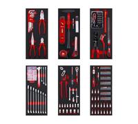 Original Einhell 6-Pads Tool Set for Workshop Trolley - 287 Pieces Including Precision & Special Bits, Pliers, Screws, Socket Wrench, Spirit Level, Hammer & Tape Measure