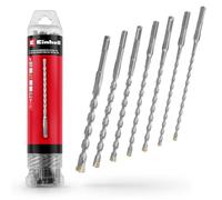 Einhell SDS Plus Hammer Drill Bit Set, 7pc 210 mm – 40Cr Tool Steel, 4-Edged Carbide, Centring Tip