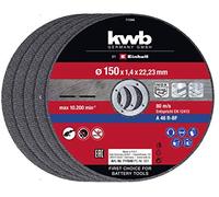 Original Einhell Cutting Disc Set Thin 150 x 1.4 mm (Angle Grinder Accessories, 5 Pieces, Diameter 150 x 1.4 x 22.23 mm, Max. 10200 RPM, Extra Thin for Little Material Loss)