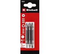 Original Einhell Double Bit Set, 3 Pieces, 65 mm, PZ/H (Chrome Vanadium, Versatile Drives, E 6.3 Shank)