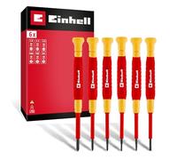 Original Einhell Electric Precision Screwdriver Set 6 pcs (Insulated up to 1000V, Rotating Cap, S2 Blades, Ergonomic Handles, Compact, Precision Work)