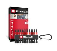 Original Einhell Impact bit Set 10-Piece (50 mm bits PH/PZ/T/H, S2 Steel, bit Latch with Carabiner, E 6.3 Shank)