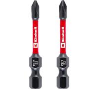 Original Einhell Impact Bits, 2 Pieces, 50 mm, PH1 (S2 Steel, Torsion Zone, Efficient Power Transmission, Red Colour Ring, C 6.3 Shank)