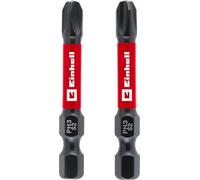 Original Einhell Impact Bits, 2 Pieces, 50 mm, PH3 (S2 Steel, Torsion Zone, Efficient Power Transmission, Red Colour Ring, C 6.3 Shank)