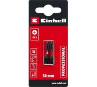 Original Einhell Impact Bits with Double Torsion, 2 Pieces, 30 mm, PH1 (S2 Steel, High Durability, Double Torsion Effect, Red Colour Ring, C 6.3 Shank)