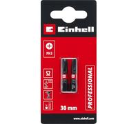 Original Einhell Impact Bits with Double Torsion, 2 Pieces, 30 mm, PH3 (S2 Steel, High Durability, Double Torsion Effect, Red Colour Ring, C 6.3 Shank)