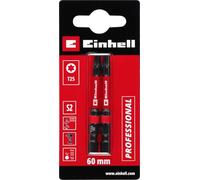 Original Einhell Impact Bits with Double Torsion, 2 Pieces, 60 mm, T25 (S2 Steel, High Durability, Double Torsion Effect, Red Colour Ring, E 6.3 Shank)