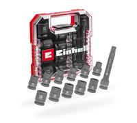 Original Einhell Impact socket set 12-piece (CrMo steel, 10-21 mm sizes, 125 mm extension, L-CASE with EVA inlay, compatible with 1/2" ratchets and impact wrenches)