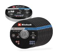 Original Einhell metal cutting discs, 10-piece, Ø 115 mm in tin (fast cutting, metal processing, easy cutting, MPA-certified, brand-independent)