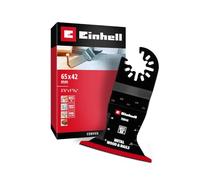 Original Einhell Plunge Saw Blade Made of bi-Metal for Metal and Woodwork (65 mm Width, 42 mm Cutting Depth, PTFE Finishing, Metal Teeth, Curved Edge, Quick Change)