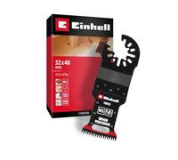 Original Einhell Plunge Saw Blade Made of Carbon Steel for Woodworking (32 mm Width, 40 mm Cutting Depth, PTFE Coating, Japanese Teeth, Curved Edge, Quick Change)