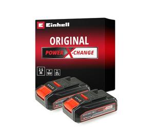 Original Einhell Power X-Change 18V, 2.5Ah Lithium-Ion Battery Twin Pack 2 x 2,5Ah Batteries Universally Compatible With All PXC Power Tools And Garden Machines