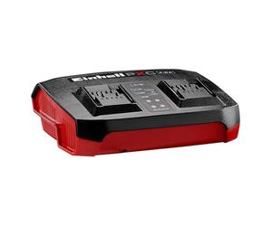 Original Einhell Power X-Twincharger 4A Power X-Change Charger (18V, Simultaneous Charging of 2 x 18V Batteries, Battery Monitoring, Charge Management System, Refresh Mode)