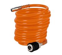 Original Einhell Spiral Hose 4 m (Compressor Accessories, 4 m Length, Inner Diameter 6 mm, Made of PU Material, Max. Working Pressure 10 Bar, Includes Quick Coupling & Plug Nipple)