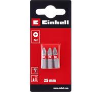 Original Einhell Standard Bits 3 Piece 25mm PZ2 (Chrome Vanadium, Precision Screws, Good Control, Red Color Ring, C 6.3 Shank)