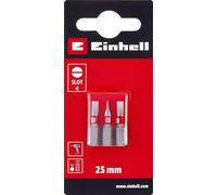 Original Einhell Standard Bits 3 Piece 25mm Slot 4 (Chrome Vanadium, Precise Screws, Good Control, Red Color Ring, C 6.3 Shank)