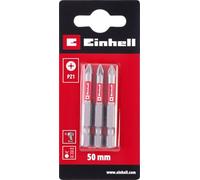Original Einhell Standard Bits 3-Piece 50mm PZ1 (Chrome Vanadium, Precision Screws, Good Control, Red Colour Ring, E 6.3 Shank)