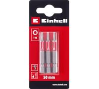 Original Einhell Standard Bits 3 Piece 50mm T10 (Chrome Vanadium, Precision Screws, Good Control, Red Color Ring, E 6.3 Shank)
