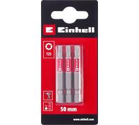 Original Einhell Standard Bits 3 Piece 50mm T25 (Chrome Vanadium, Precision Screws, Good Control, Red Color Ring, E 6.3 Shank)