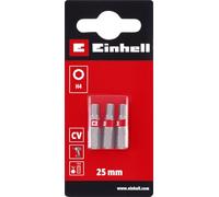 Original Einhell Standard Bits 3pc 25mm Hex 4 (Chrome Vanadium, Precision Screws, Good Control, Red Color Ring, C 6.3 Shank)