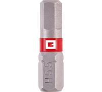 Original Einhell Standard Bits 3pc 25mm Hex 5.5 (Chrome Vanadium, Precision Screws, Good Control, Red Color Ring, C 6.3 Shank)