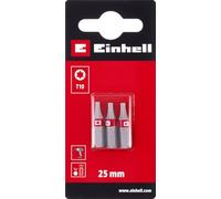 Original Einhell Standard Bits 3pc 25mm T10 (Chrome Vanadium, Precision Screws, Good Control, Red Color Ring, C 6.3 Shank)