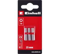 Original Einhell Standard Bits 3pc 25mm T30 (Chrome Vanadium, Precision Screws, Good Control, Red Color Ring, C 6.3 Shank)
