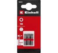 Original Einhell Standard Bits 3pc 25mm T40 (Chrome Vanadium, Precision Screws, Good Control, Red Color Ring, C 6.3 Shank)