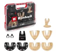 Original Einhell XL-Plus-CASE 10-Piece Multitool Set (HCS Half-Round Saw Blade, TCS Half-Round Saw Blade, TCS Delta Rasp, TCS Segment Saw Blade, Rigid Scraper, Dremel Adapter)