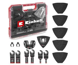 Original Einhell XL-PLUS-CASE 35-Piece Mechanics Multi-Tool Set (Bimetal Plunge-Cut Saw Blades, Bimetal Half-Round Saw Blade, Delta Backing Plate, Sandpaper for Metal, Dremel Adapter)