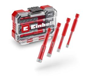 Original Einhell XS-CASE 4-Piece Diamond Tile Drill Bit Set (Dry Cut, 7 mm Diamond Setting, Paraffin Filling, Super-Thin Turbo Cutting Edge, E 6.3 Shank Incl. Storage Box)