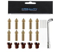 Original Ender 3 V3 KE Nozzle Kit, 10pcs 0.4mm Nozzles, 5pcs Silicone Sock, 1pcs Nozzle Wrench, Stainless Steel Needles, High-Speed Nozzle Kit for Ender 3 V3 K3, K1, K1 Max, CR-10 SE 3D Printer