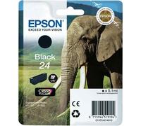 Epson 24 Black Elephant Genuine, Claria Photo HD Ink Cartridge, Standard Capacity