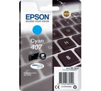 Epson 407 Cyan Keyboard Genuine, Ink Cartridge DuraBrite Ultra WorkForce Pro WF-4745DTWF,20.3ml