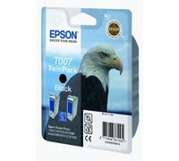 Original Epson ink Cartridge C13T00740210B / T007 black (Doppelpack); ca. 540 Pages, Inhalt 16 ml; für Stylus Photo 1270, 1280, 1290, 785, 790, 870, 875, 890, 895, 900, 915
