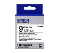 Original Epson LK-3WBW Black on White 9mm Strong Adhesive Label Tape Cartridge (