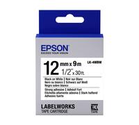 Original Epson LK-4WBW Black on White Strong Adhesive 12mm Label Tape Cartridge