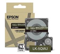 Original Epson LK-5QWJ White on Matte Khaki 18mm Label Tape Cartridge (C53S67208