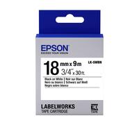 Original Epson LK-5WBN Black on White 18mm Label Tape Cartridge (C53S655006)