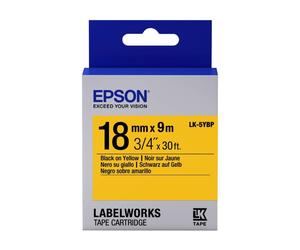 Original Epson LK-5YBP Black on Pastel Yellow 18mm x 9m Label Tape Cartridge (C5
